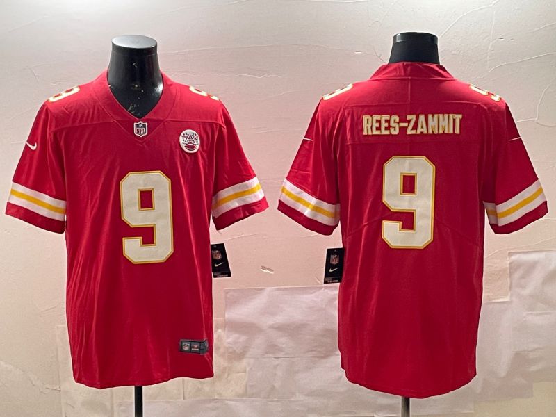 Men Kansas City Chiefs #9 Rees-Zammit Red Second generations 2025 Nike Limited NFL Jersey style 1